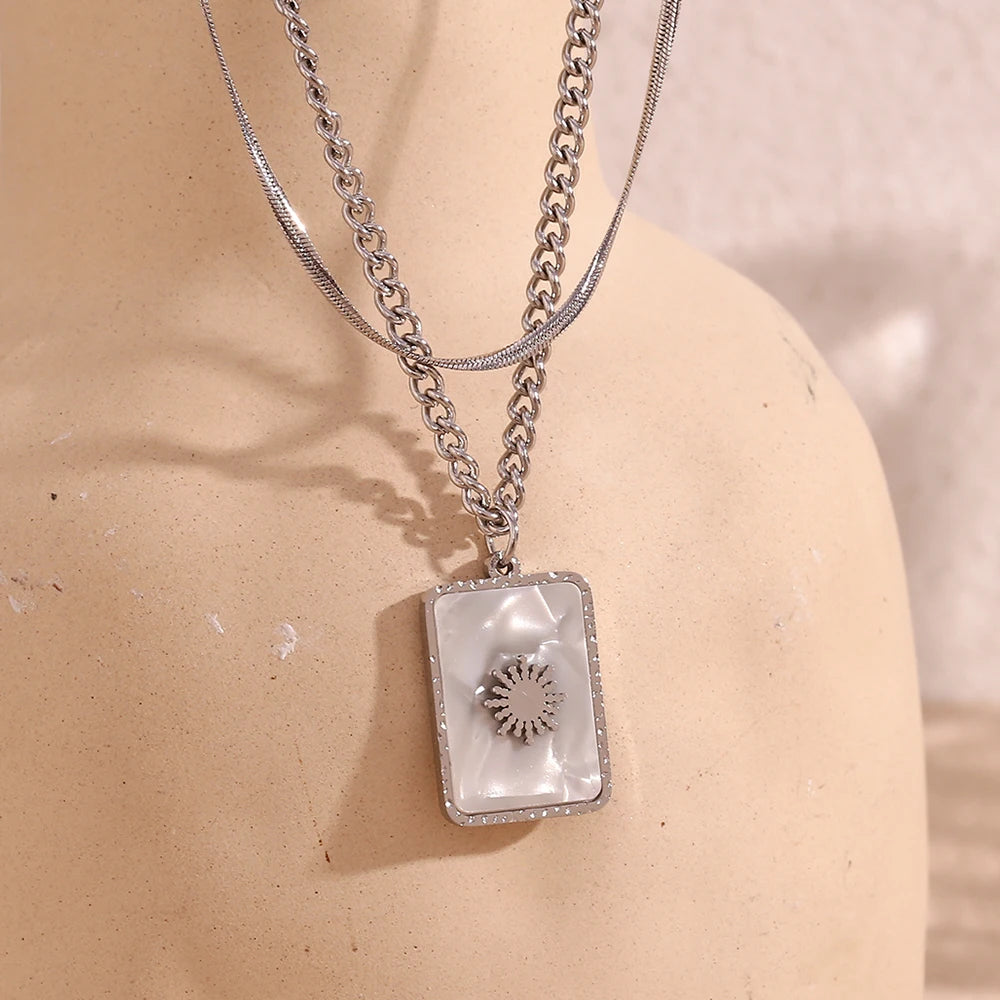Azalea Double Layered Celestial Charm Pendant Necklace