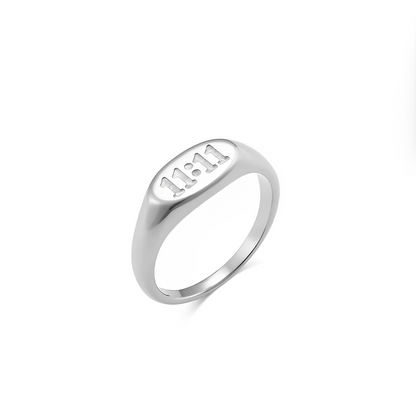 11:11 Engraved Manifest Ring